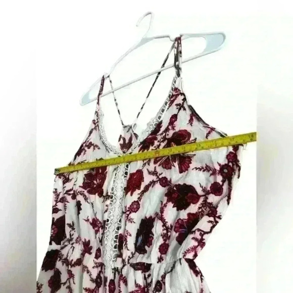 Astr Floral Print Romper - Cream and Red - Picture 5 of 16